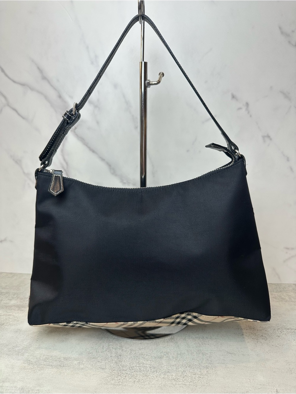 Burberry Nova Check Blue Label Nylon Shoulder Bag